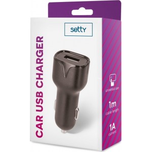 Setty car charger 1x USB 1A black