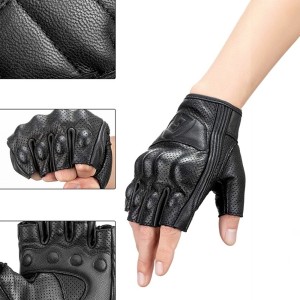 Rockbros 16220006004 XL leather motorcycle gloves - black