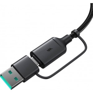 Joyroom JR-WQM03 magnetic charger, USB + USB-C, 1.2m (black)