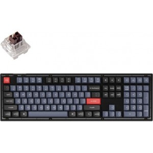 Keychron V6 QMK/VIA RGB Knob Brown Switch Mechanical Keyboard (black)