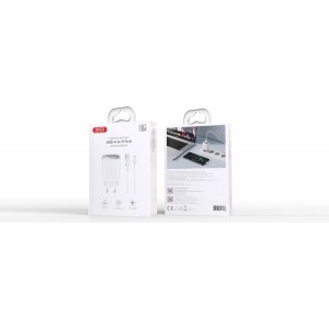 XO wall charger CE19 QC 18W 1x USB white + cable Lightning