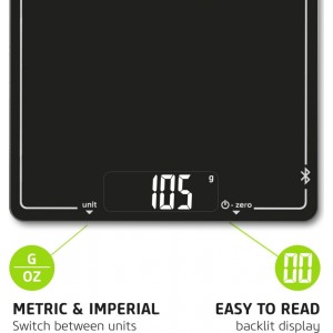 Salter 1193 BKDRUP Connected Electronic Kitchen Scale - Black