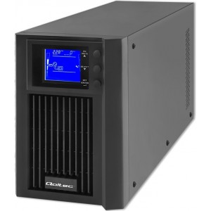 Qoltec Uninterruptible Power Supply UPS On-line | Pure Sine Wave | 2kVA | 1.6kW | LCD | USB