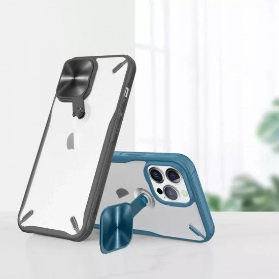 Nillkin Cyclops Case durable case with camera cover and foldable stand for iPhone 13 Pro Max blue