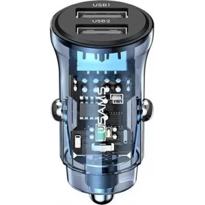 Usams Car charger C31 3A 2xUSB-A Fast Charge blue/blue CC162CC02 (US-CC162)