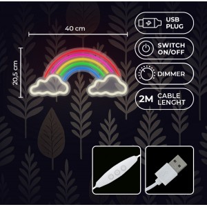 Neon PLEXI LED RAINBOW ON CLOUDS multicolor FPNE32 Forever Light