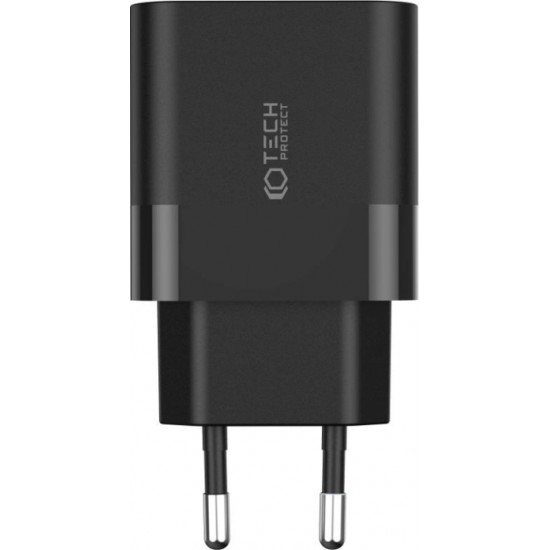 Tech-Protect C20W charger 2x USB-C PD 20W - black