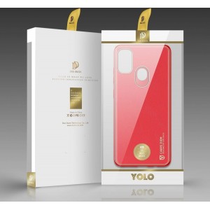 Dux Ducis Yolo elegant case made of soft TPU and PU leather for Samsung Galaxy M30s red