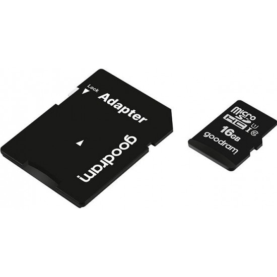 Goodram Microcard 16 GB micro SD HC UHS-I class 10 memory card, SD adapter (M1AA-0160R12)