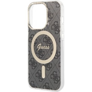 Cg Mobile Sas Guess case for iPhone 15 Pro 6,1" GUHMP15LH4STK black HC MAGSAFE IML 4G B