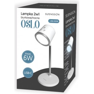 Lamex Andrzej Leszek Sp.k. Svensson Desk/Night lamp 2in1 OSLO magnetic-detatchable 6W white