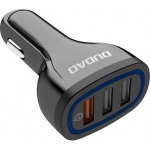 Dudao Car Charger Quick Charge Quick Charge 3.0 QC3.0 2.4A 18W 3x USB Black (R7S black)