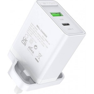 Vention USB-A, USB-C Wall Charger Vention FBBW0-UK 18W/20W UK White