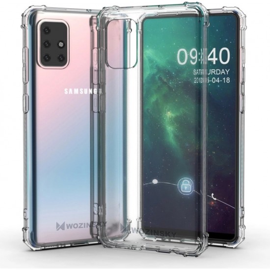 Wozinsky Anti Shock durable case with Military Grade Protection for Samsung Galaxy M51 transparent