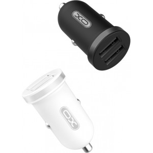 XO car charger TZ08 2x USB 2,1A white + Lightning cable