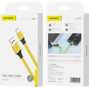 Foneng X96 USB-A to USB-C cable 2.4A, 1m (yellow)