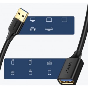 Ugreen cable extension cable USB 3.0 (female) - USB 3.0 (male) adapter 1m black (10368)