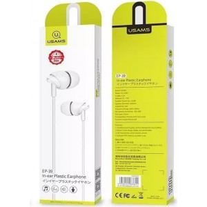 Usams Stereo headphones EP-39 3.5 mm white/white HSEP3902