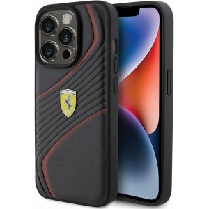 Ferrari Twist Metal Logo case for iPhone 15 Pro - black