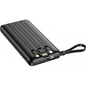 4Kom.pl Powerbank External battery VEGER C10 - 10 000mAh (Micro Type C Lightning 8-pin) black (W1116)