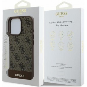 Cg Mobile Sas Guess case for iPhone 16 Pro 6,3" GUHCP16LG4GLBR brown hardcase 4G Bottom Stripe