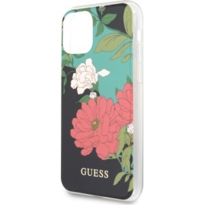 Guess case for iPhone 11 Pro Max GUHCN65IMLFL01 black hard case Flower Collection