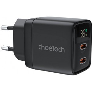 Choetech Wall charger GAN3 USB-C+C PD35W Choetech PD6051 Display (black)