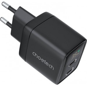 Choetech Wall charger GAN3 USB-C+C PD35W Choetech PD6051 Display (black)