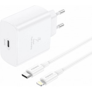 Foneng EU62 45W USB- C mains charger + USB-C to lightning cable (white)