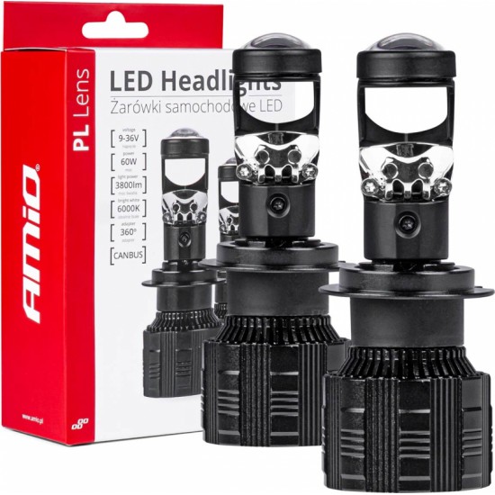 Amio LED Headlights H7/H18 PL Lens Series AMiO-03668