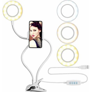 Alogy Photographic Alogy LED Selfie Ring Light Phone Holder White