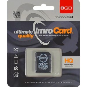 Imro memory card 8GB microSDHC cl. 4 + adapter