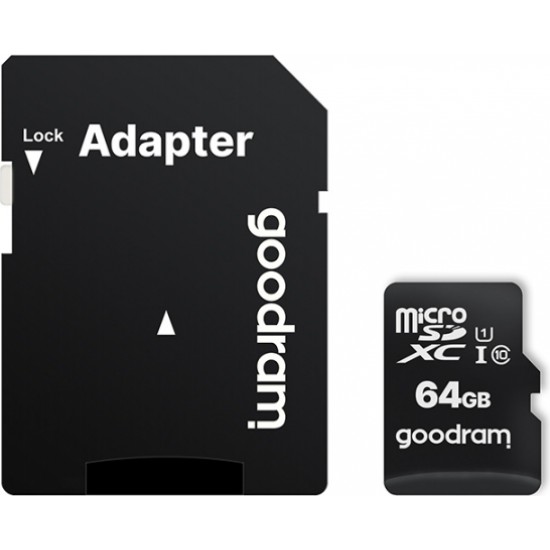 Goodram memory card 64GB microSDXC cl. 10 UHS-I 30 / 15 MB/s + adapter