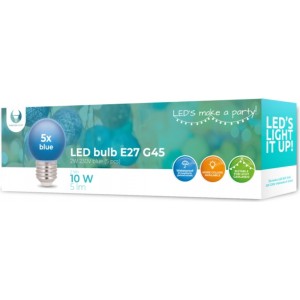 Telforceone LED Bulb E27 G45 2W 230v blue 5pcs Forever Light