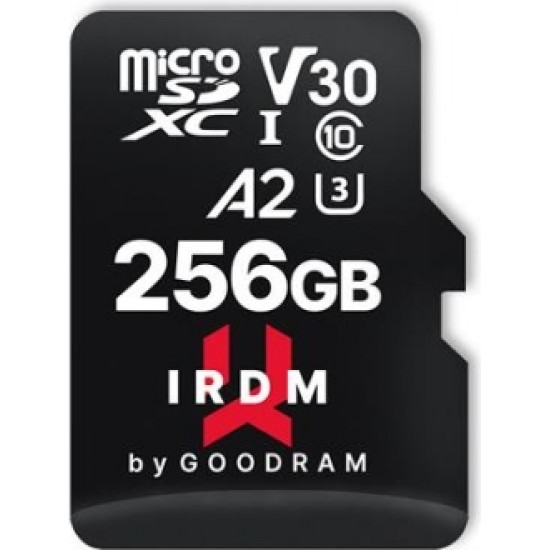 Goodram memory card IRDM 256GB microSD UHS-I U3 A2 V30 with adapter