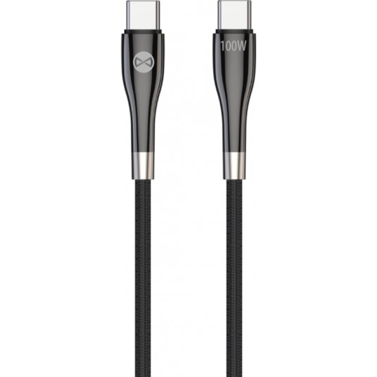 Forever Sleek cable USB-C - USB-C 1,0 m 100W black