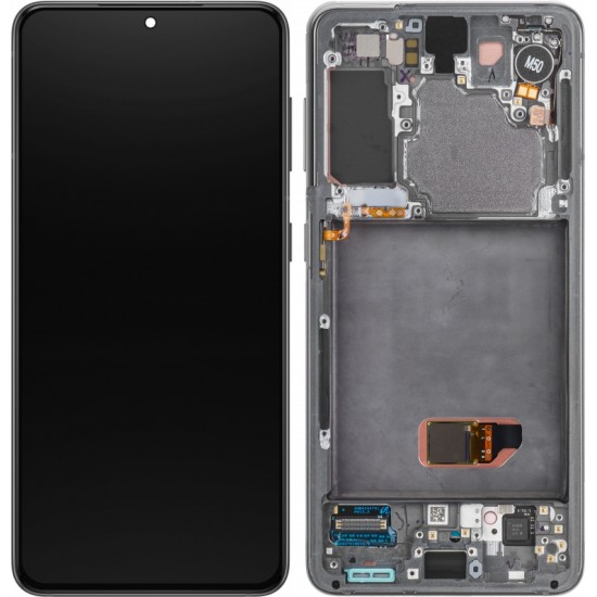 LCD + Touch Panel Samsung Galaxy S21 G991 GH82-27257A GH82-27255A GH82-27256A gray frame without camera original