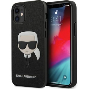 Karl Lagerfeld case for iPhone 13 Pro / 13 6,1'' KLHCP13LSAKHBK black hard case Saffiano Ikonik Karl`s Head