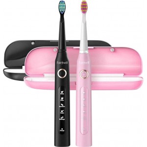 Fairywill Sonic toothbrushes with head set and case FairyWill FW-507 (Black and pink)