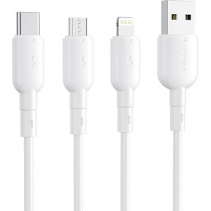 Vipfan USB to Lightning cable VFAN Colorful X11, 3A, 1m (white)