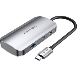 Vention USB-C to USB-C Docking Station, 3x USB3.0, PD 0.15m Vention TNDHB, gray