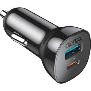 Choetech 38W QC3.0+PD20W car charger (black)