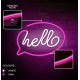 Neon LED Light HELLO pink white Bat + USB FLNE15 Forever Light