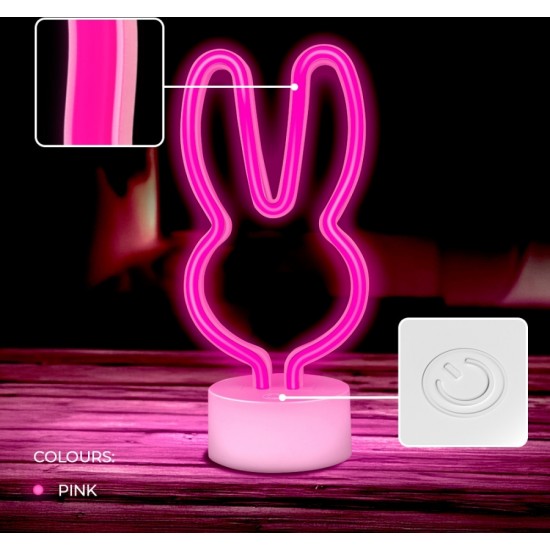 Neon LED on stand RABBIT pink USB-C FSC-10 Forever Light