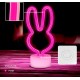 Neon LED on stand RABBIT pink USB-C FSC-10 Forever Light