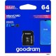 Goodram Microcard 64 GB micro SD XC UHS-I class 10 memory card, SD adapter (M1AA-0640R12)