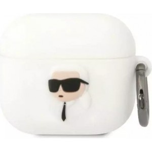 Karl Lagerfeld Protective case for headphones Karl Lagerfeld KLA3RUNIKH for Apple AirPods 3 cover white/white Silicone Karl Head 3D