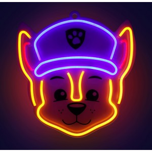 Hanging neon LED Paw Patrol on plexiglass - Chase OW-130346