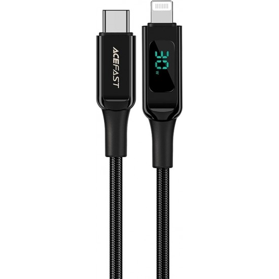 Acefast cable MFI USB Type C - Lightning 1.2m, 30W, 3A black (C6-01 Black)