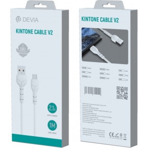 Devia cable Kintone EC145 USB - USB-C 1,0 m 2,1A white